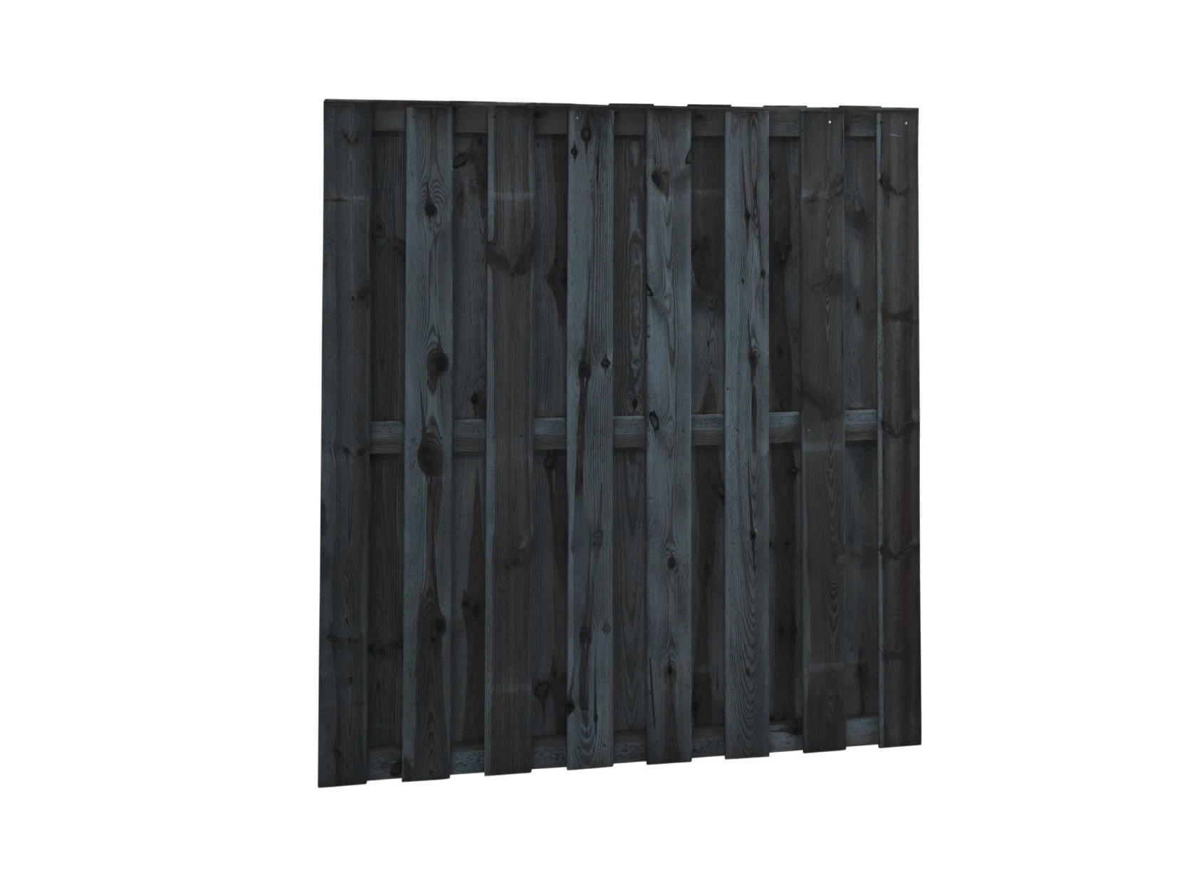 Naaldhout Schutting 180 x 180 cm Zwart Gedompeld - Afbeelding 1